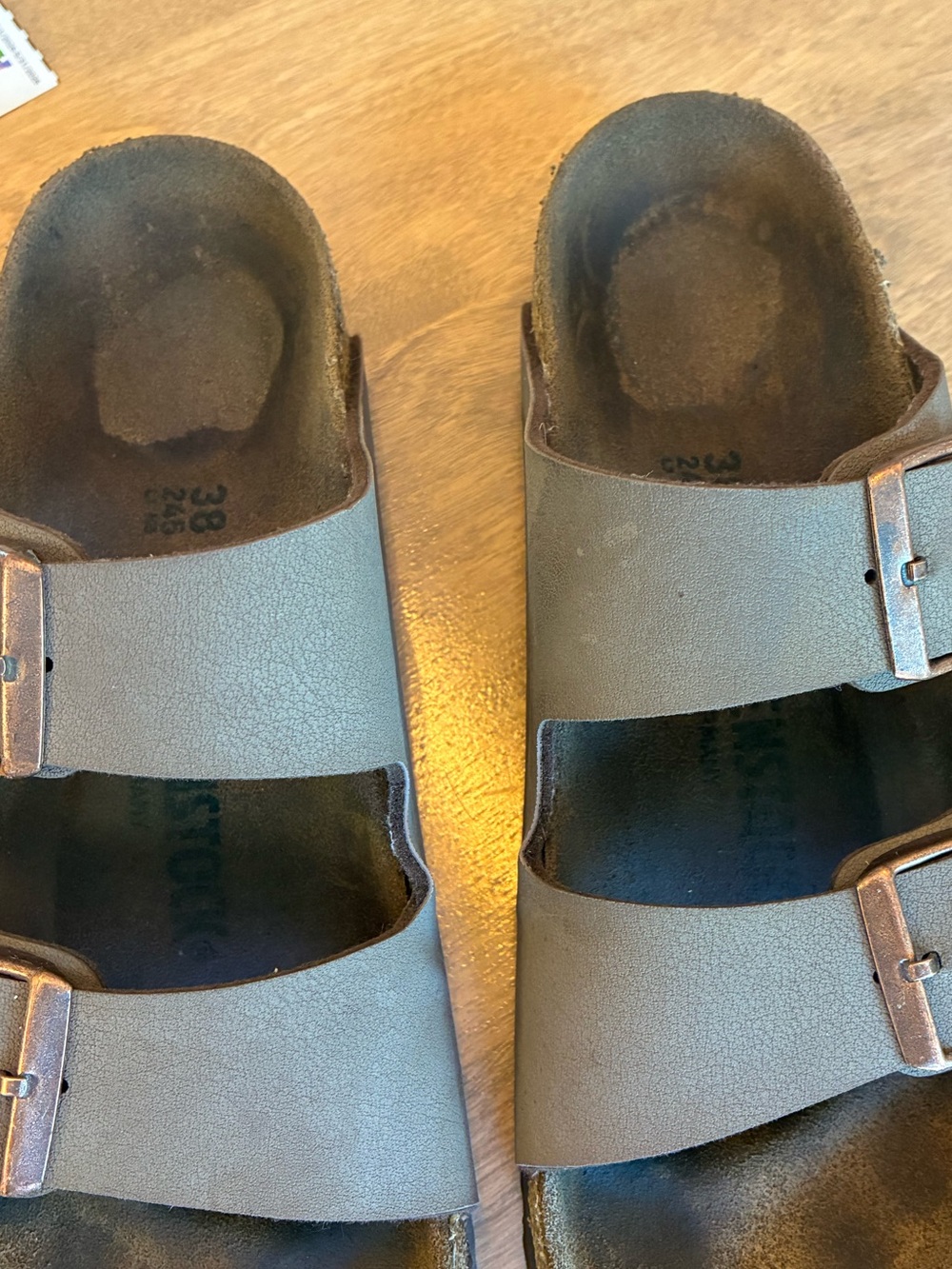 Birkenstock | Womens Brown Slide Sandals - Picture 14 of 14